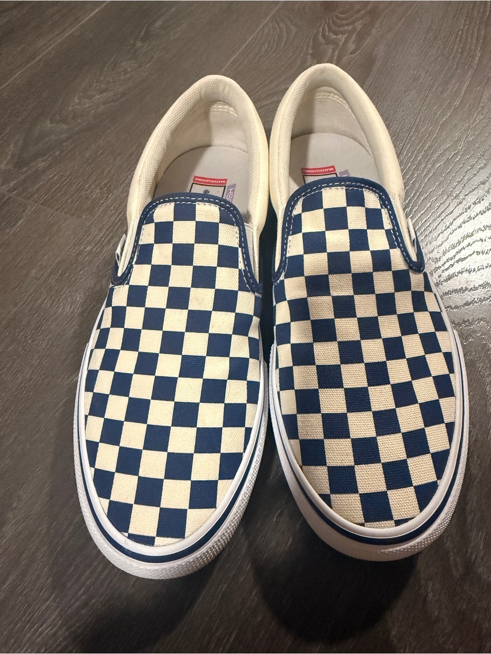 Vans Men’s Classic Slip-On Checkerboard Shoe - Navy/Cream